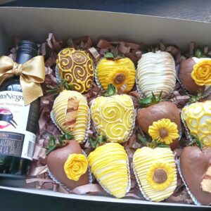 Box Girasoles con Vino – Dulce energía y elegancia en un solo regalo